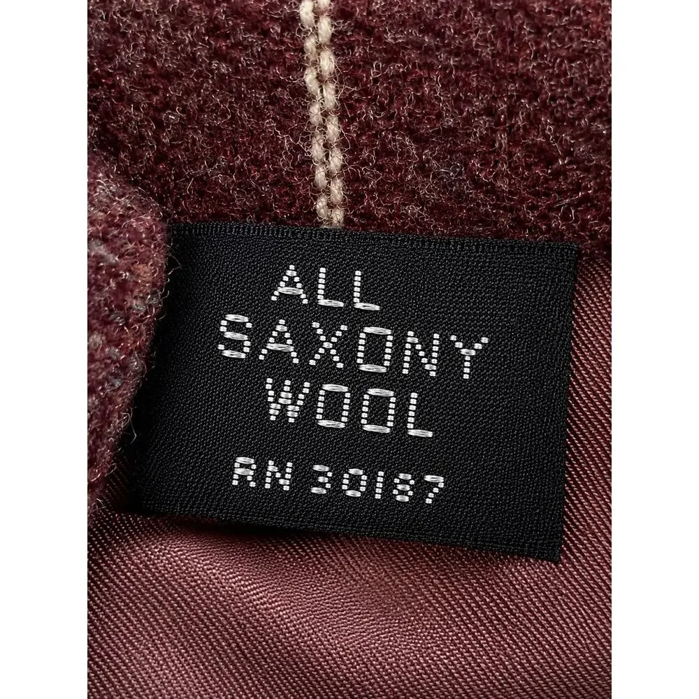 John Henry Pure Scottish Wool Tie – Burgundy Windowpane Plaid – Woven in England